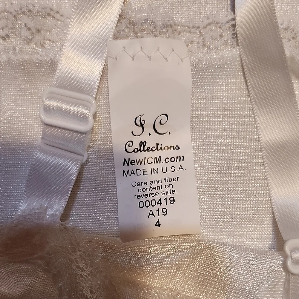 Little Girls toddler baby, size 4 adjustable slip under garment nylon White bow
